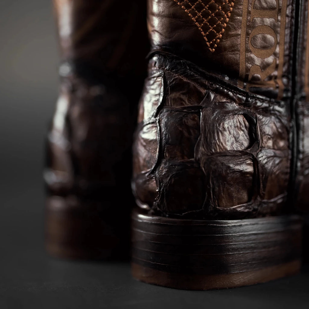 Men’s Rodeo Cartie Pirarucu Square Toe Boots - Brown - OriginalWestern.com