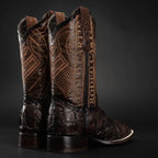 Men’s Rodeo Cartie Pirarucu Square Toe Boots - Brown - OriginalWestern.com
