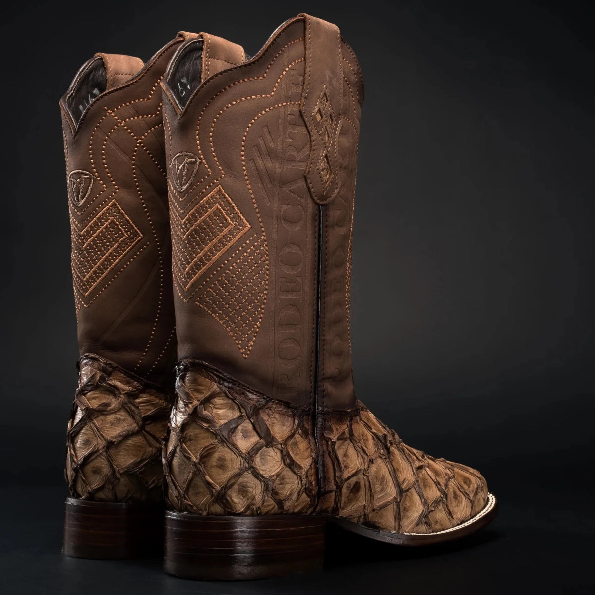 Men’s Rodeo Cartie Pirarucu Square Toe Boots - Oryx - OriginalWestern.com