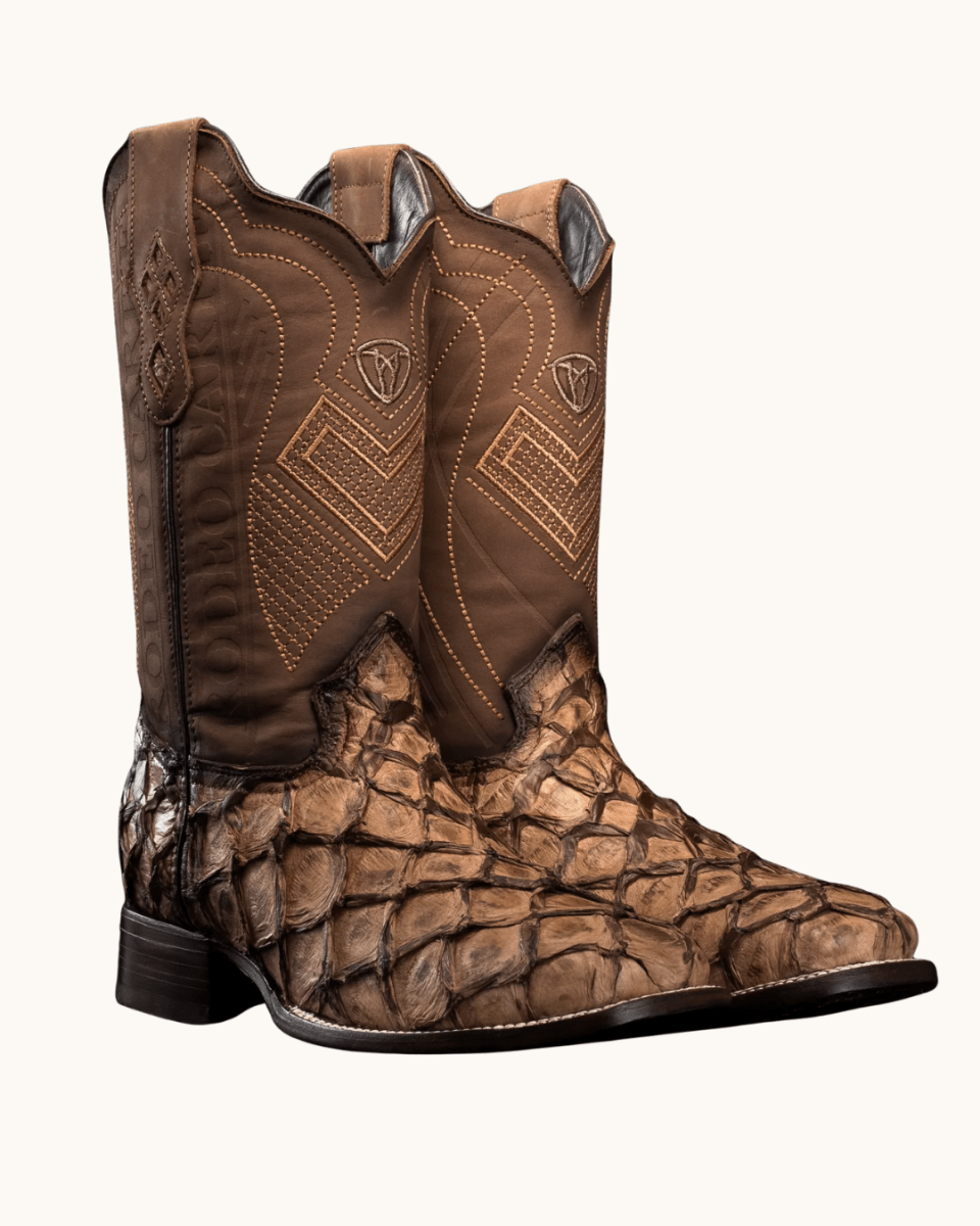 Men’s Rodeo Cartie Pirarucu Square Toe Boots - Oryx - OriginalWestern.com