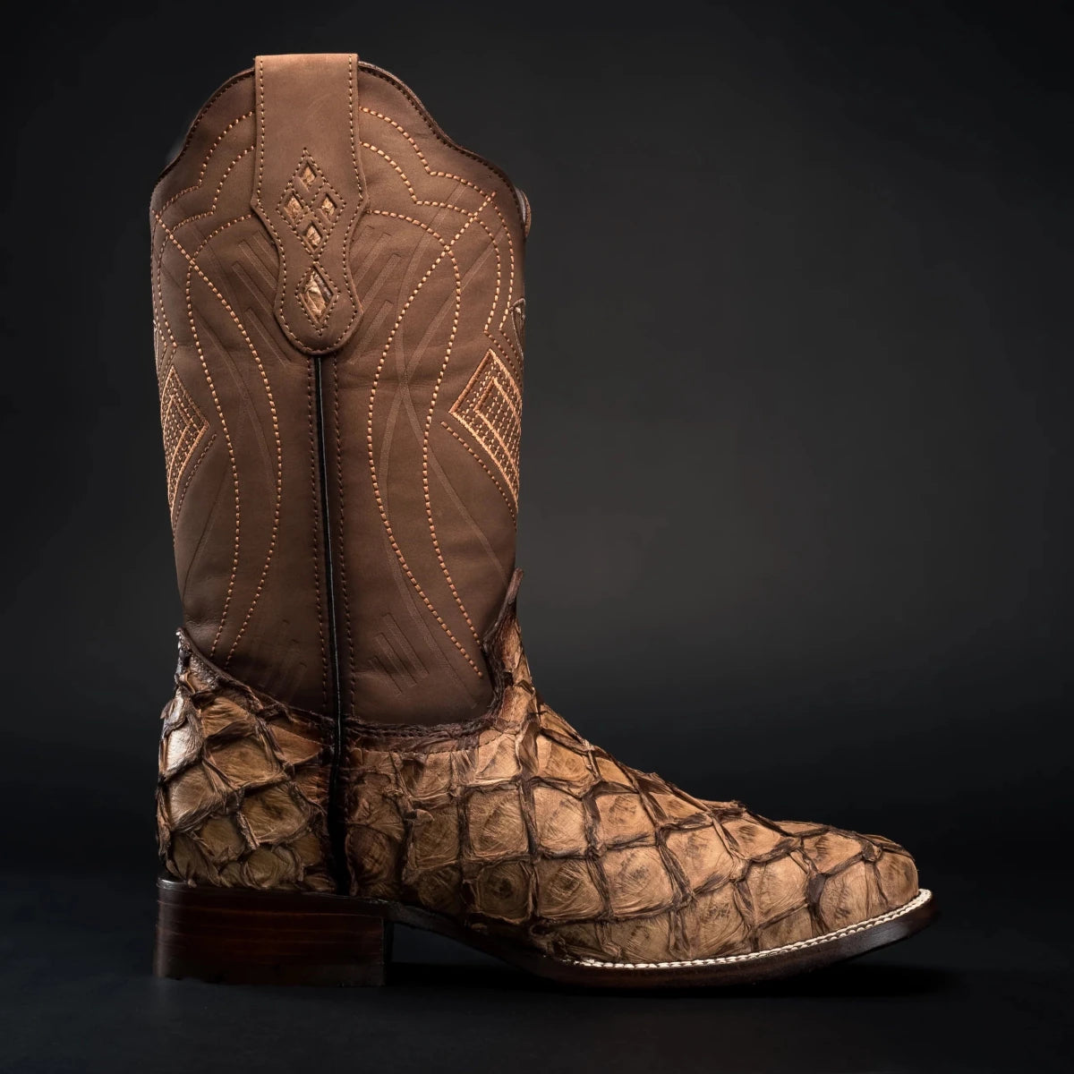 Men’s Rodeo Cartie Pirarucu Square Toe Boots - Oryx - OriginalWestern.com