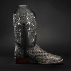 Men’s Rodeo Cartie Pirarucu Square Toe Boots - Rustic Black - OriginalWestern.com