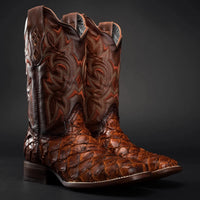 Men’s Rodeo Cartie Pirarucu Square Toe Boots – Shedron - OriginalWestern.com