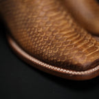 Men’s Rodeo Cartie Python Print Snakeskin Square Toe Boots - Honey - OriginalWestern.com