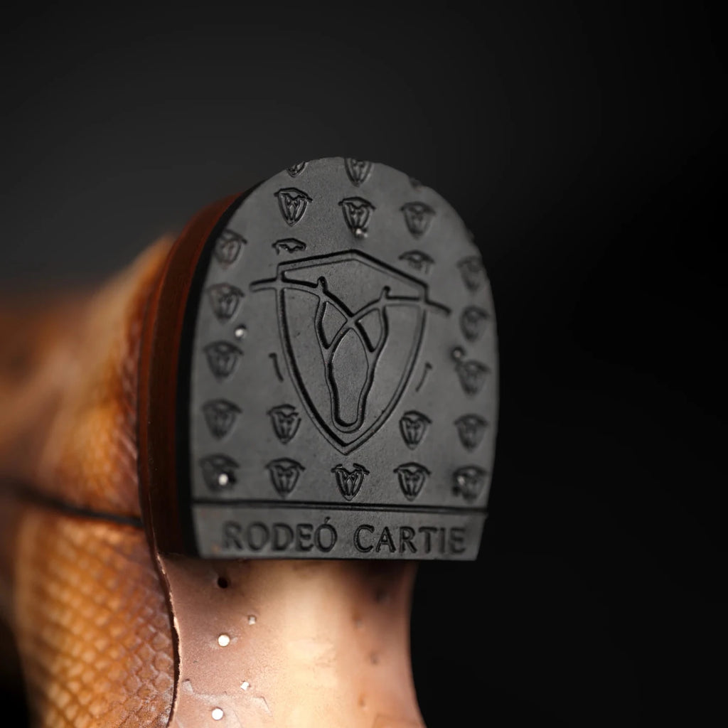 Men’s Rodeo Cartie Python Print Snakeskin Square Toe Boots - Honey - OriginalWestern.com
