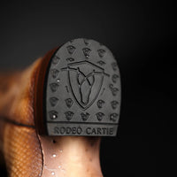 Men’s Rodeo Cartie Python Print Snakeskin Square Toe Boots - Honey - OriginalWestern.com