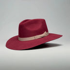 Men’s Rodeo Cartie T50X Indiana Style Texana Cowboy 50% Wool Felt Hat - Wine - OriginalWestern.com