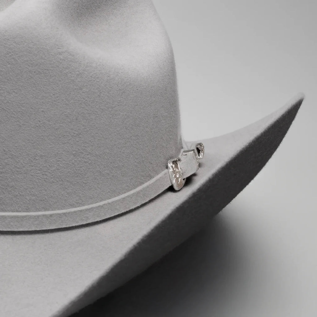 Men’s Rodeo Cartie T50X Julion Style Texana Cowboy Felt Hat - Silver - OriginalWestern.com