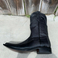 Men's Rodeo Cowboy Boots Bull Neck Leather Est. 097 2X Black - OriginalWestern.com
