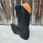 Men's Rodeo Cowboy Boots Bull Neck Leather Est. 097 2X Black - OriginalWestern.com