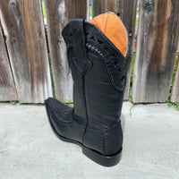 Men's Rodeo Cowboy Boots Bull Neck Leather Est. 097 2X Black - OriginalWestern.com