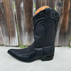 Men's Rodeo Cowboy Boots Bull Neck Leather Est. 097 2X Black - OriginalWestern.com