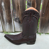 Men's Rodeo Cowboy Boots Bull Neck Leather Est. 097 2X Brown - OriginalWestern.com