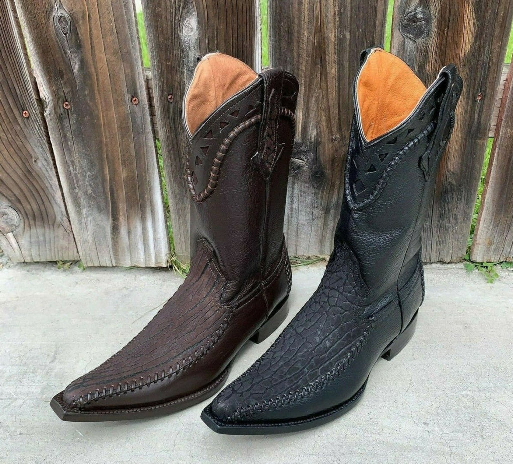 Men's Rodeo Cowboy Boots Bull Neck Leather Est. 097 2X Brown - OriginalWestern.com
