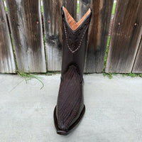 Men's Rodeo Cowboy Boots Bull Neck Leather Est. 097 2X Brown - OriginalWestern.com
