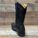 Men's Rodeo Cowboy Boots Bull Neck Leather Est.045 Black - OriginalWestern.com