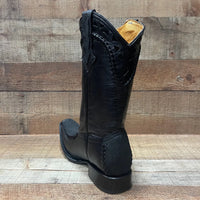 Men's Rodeo Cowboy Boots Bull Neck Leather Est.045 Black - OriginalWestern.com