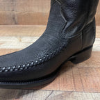 Men's Rodeo Cowboy Boots Bull Neck Leather Est.045 Black - OriginalWestern.com