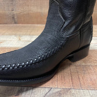 Men's Rodeo Cowboy Boots Bull Neck Leather Est.045 Black - OriginalWestern.com