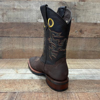 Men's Rodeo Cowboy Square Toe Boots Est. 900 Brown - OriginalWestern.com