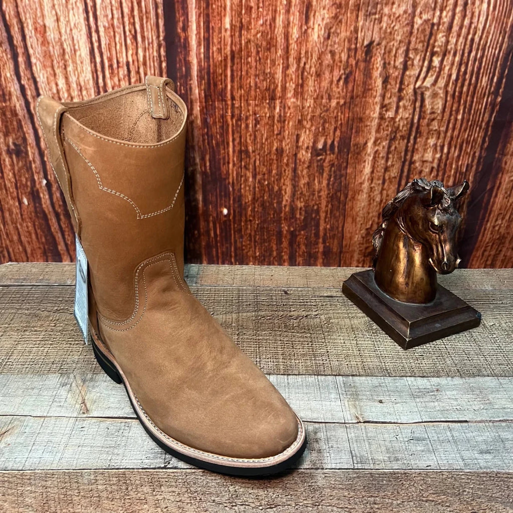 Men's Ruper Style Genuine Leather Round Soft Toe Work Boots Est. 303 Hazel - OriginalWestern.com