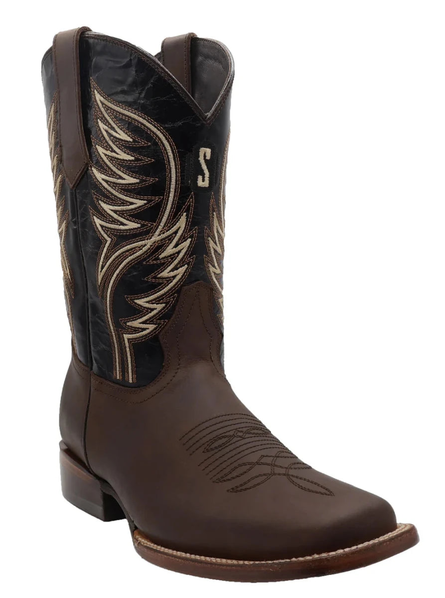 Men´s Silverton All Leahter Square Toe Boots - Brown - OriginalWestern.com