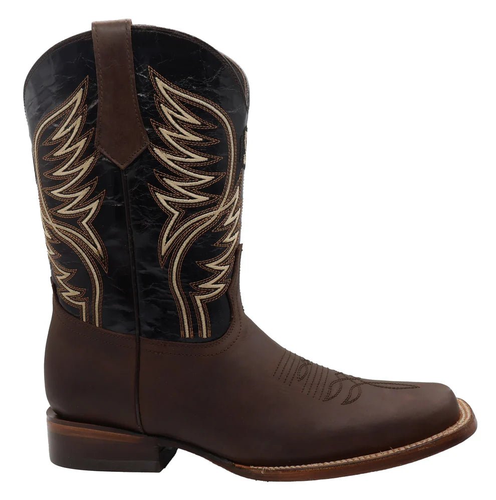 Men´s Silverton All Leahter Square Toe Boots - Brown - OriginalWestern.com