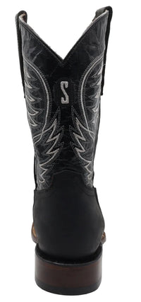 Men´s Silverton All Leather Square Toe Boots - Black - OriginalWestern.com
