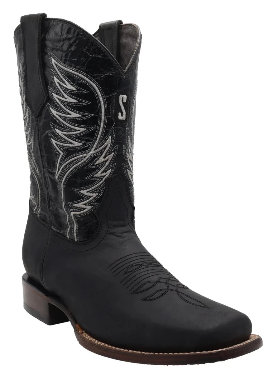 Men´s Silverton All Leather Square Toe Boots - Black - OriginalWestern.com
