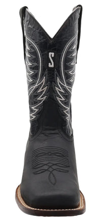Men´s Silverton All Leather Square Toe Boots - Black - OriginalWestern.com
