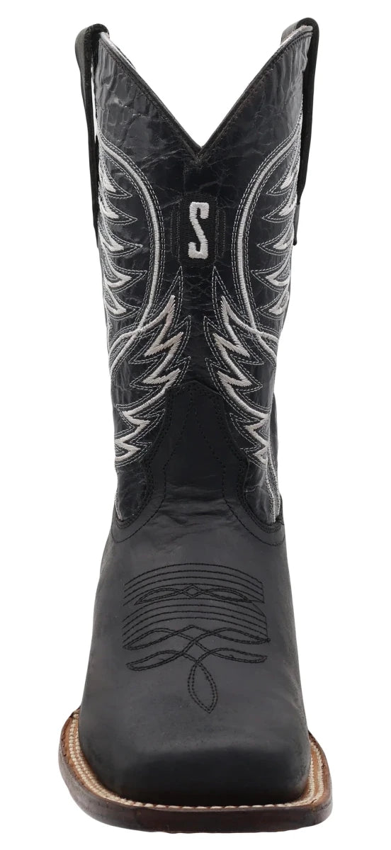 Men´s Silverton All Leather Square Toe Boots - Black - OriginalWestern.com