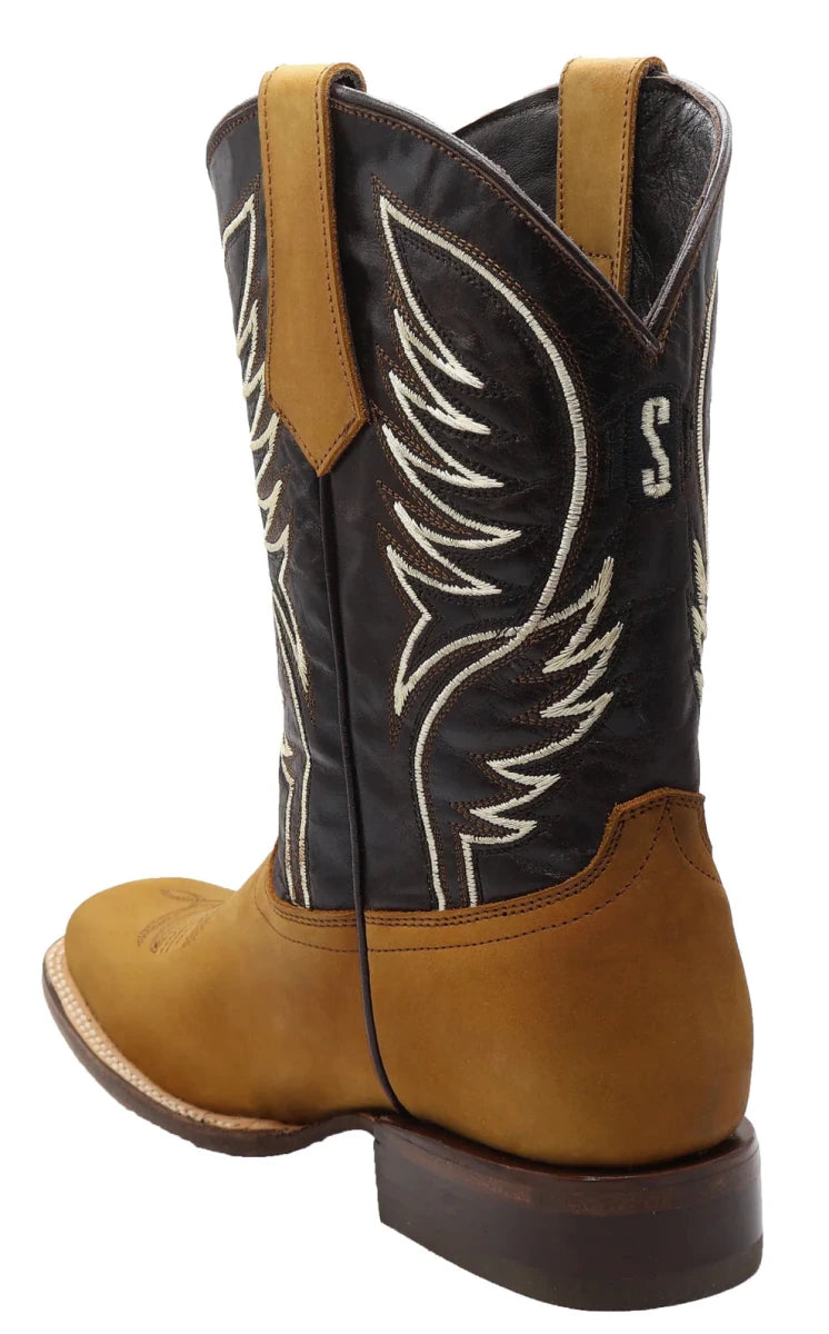 Men´s Silverton All Leather Square Toe Boots - Honey - OriginalWestern.com
