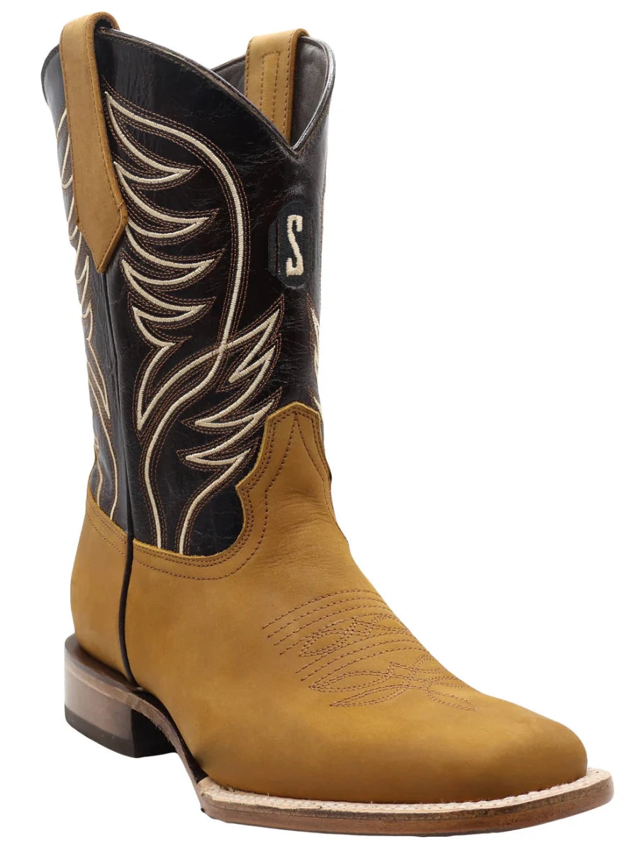 Men´s Silverton All Leather Square Toe Boots - Honey - OriginalWestern.com