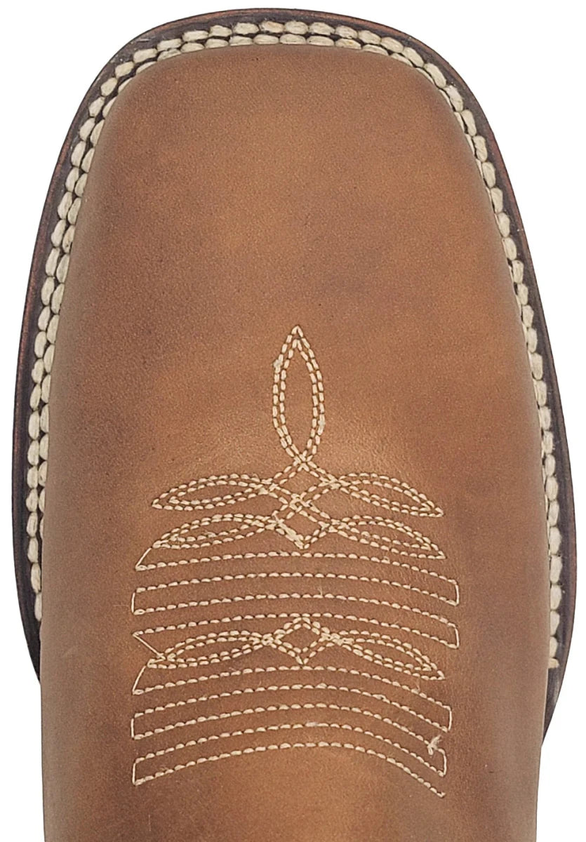 Men´s Silverton All Leather Wide Square Toe Boots - Tobacco - OriginalWestern.com