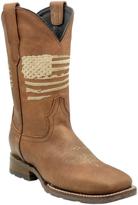 Men´s Silverton All Leather Wide Square Toe Boots - Tobacco - OriginalWestern.com