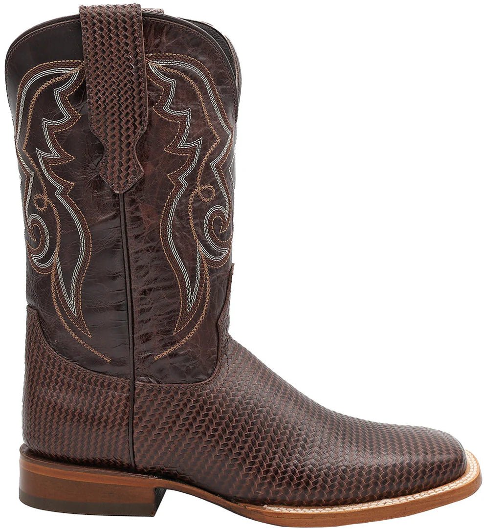 Men´s Silverton Arkansas Genuine Leather Wide Square Toe Boots - Brown - OriginalWestern.com