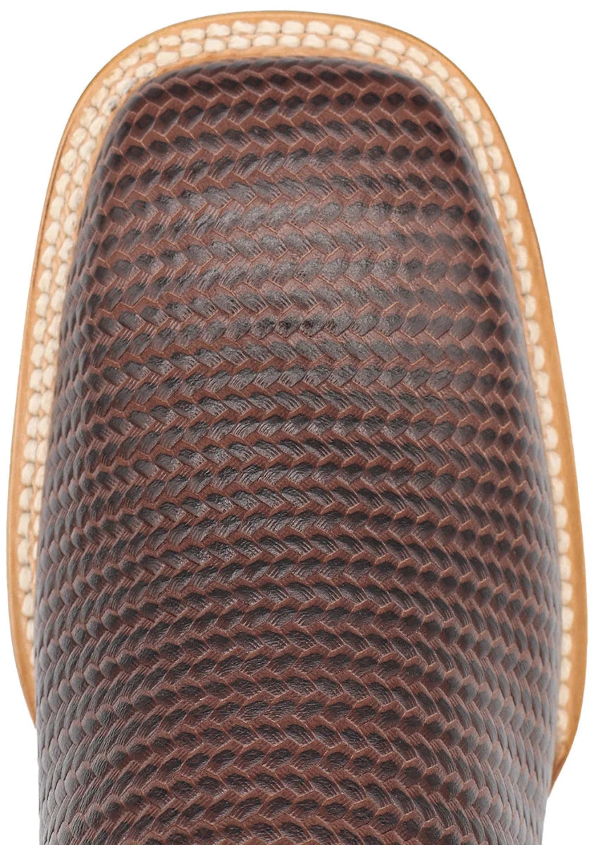 Men´s Silverton Arkansas Genuine Leather Wide Square Toe Boots - Brown - OriginalWestern.com