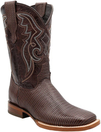 Men´s Silverton Arkansas Genuine Leather Wide Square Toe Boots - Brown - OriginalWestern.com