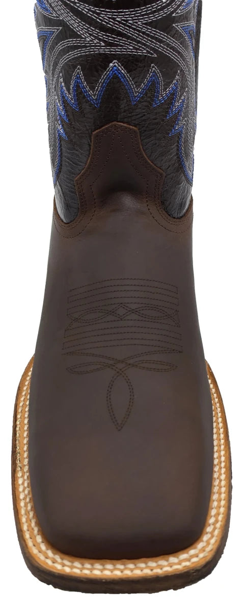 Men´s Silverton Austin All Leather Wide Square Toe Boots - Brown - OriginalWestern.com