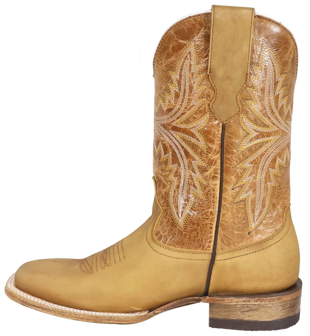Men´s Silverton Austin Genuine Leather Wide Square Toe Boots - Honey - OriginalWestern.com