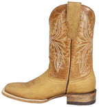 Men´s Silverton Austin Genuine Leather Wide Square Toe Boots - Honey - OriginalWestern.com