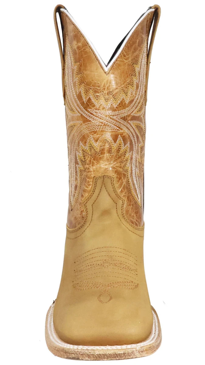 Men´s Silverton Austin Genuine Leather Wide Square Toe Boots - Honey - OriginalWestern.com