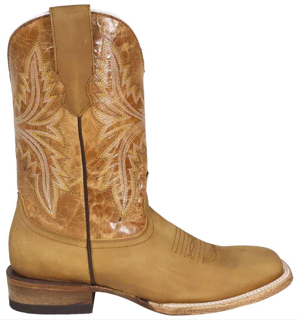 Men´s Silverton Austin Genuine Leather Wide Square Toe Boots - Honey - OriginalWestern.com