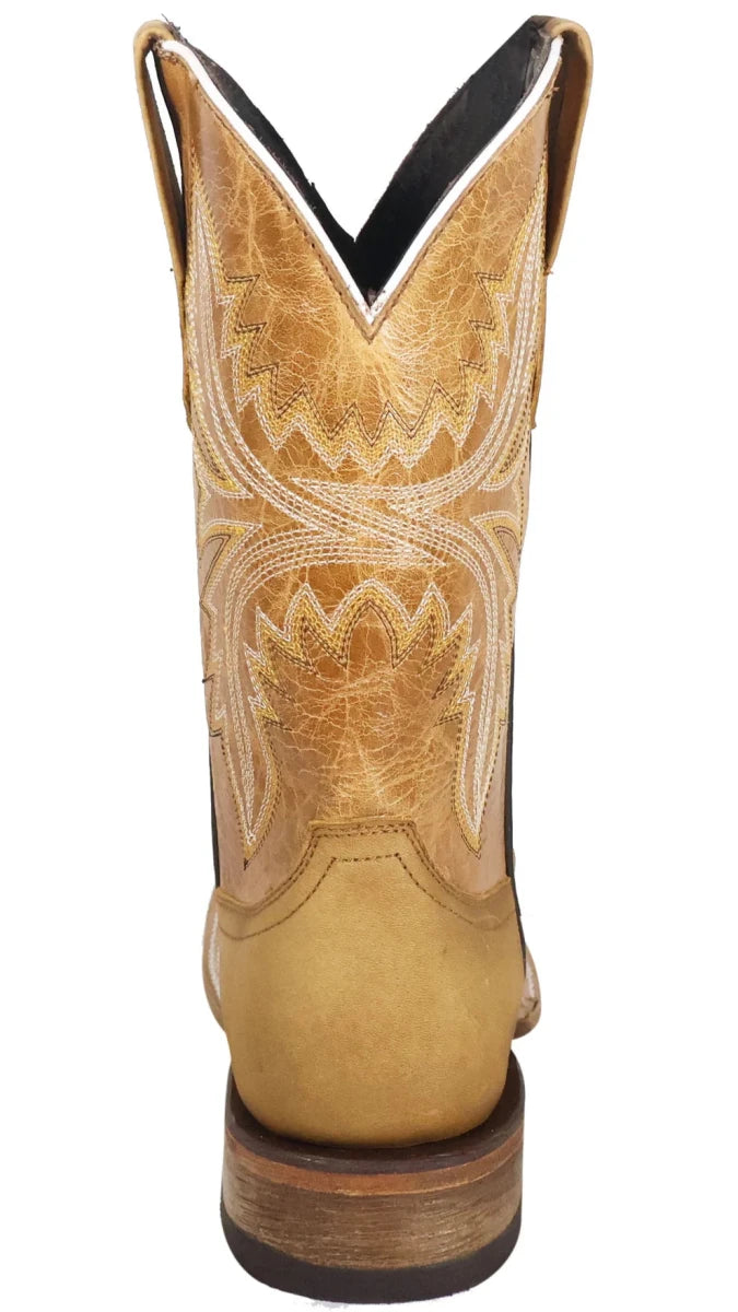 Men´s Silverton Austin Genuine Leather Wide Square Toe Boots - Honey - OriginalWestern.com