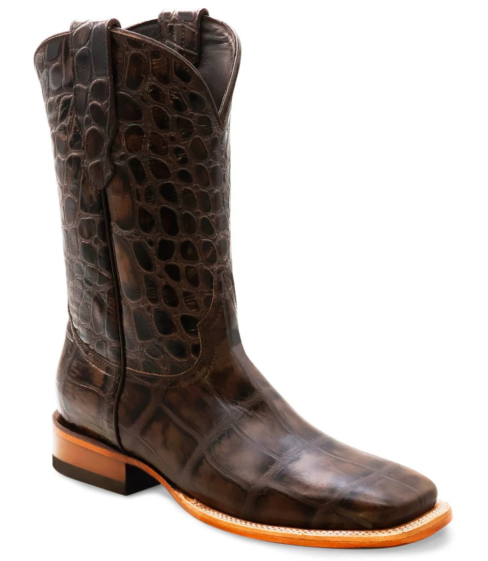 Men´s Silverton Blake All Leather Wide Square Toe Boots - Brown - OriginalWestern.com