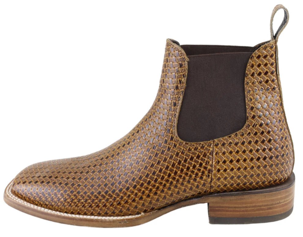 Men´s Silverton Brady All Leather Wide Square Toe Short Boots - Honey - OriginalWestern.com