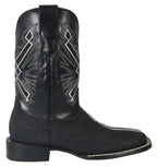 Men´s Silverton Brentwood All Leather Wide Square Toe Boots - Black - OriginalWestern.com