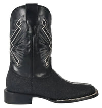 Men´s Silverton Brentwood All Leather Wide Square Toe Boots - Black - OriginalWestern.com
