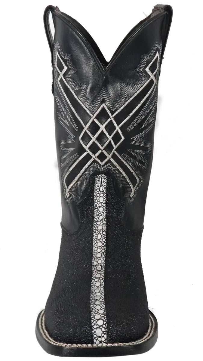 Men´s Silverton Brentwood All Leather Wide Square Toe Boots - Black - OriginalWestern.com