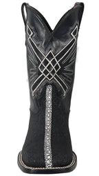 Men´s Silverton Brentwood All Leather Wide Square Toe Boots - Black - OriginalWestern.com